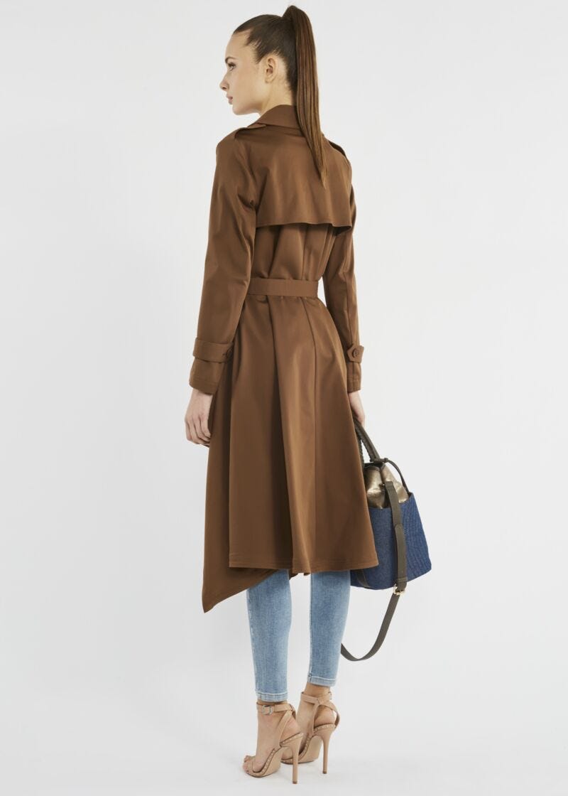 Stretch cotton trench coat 