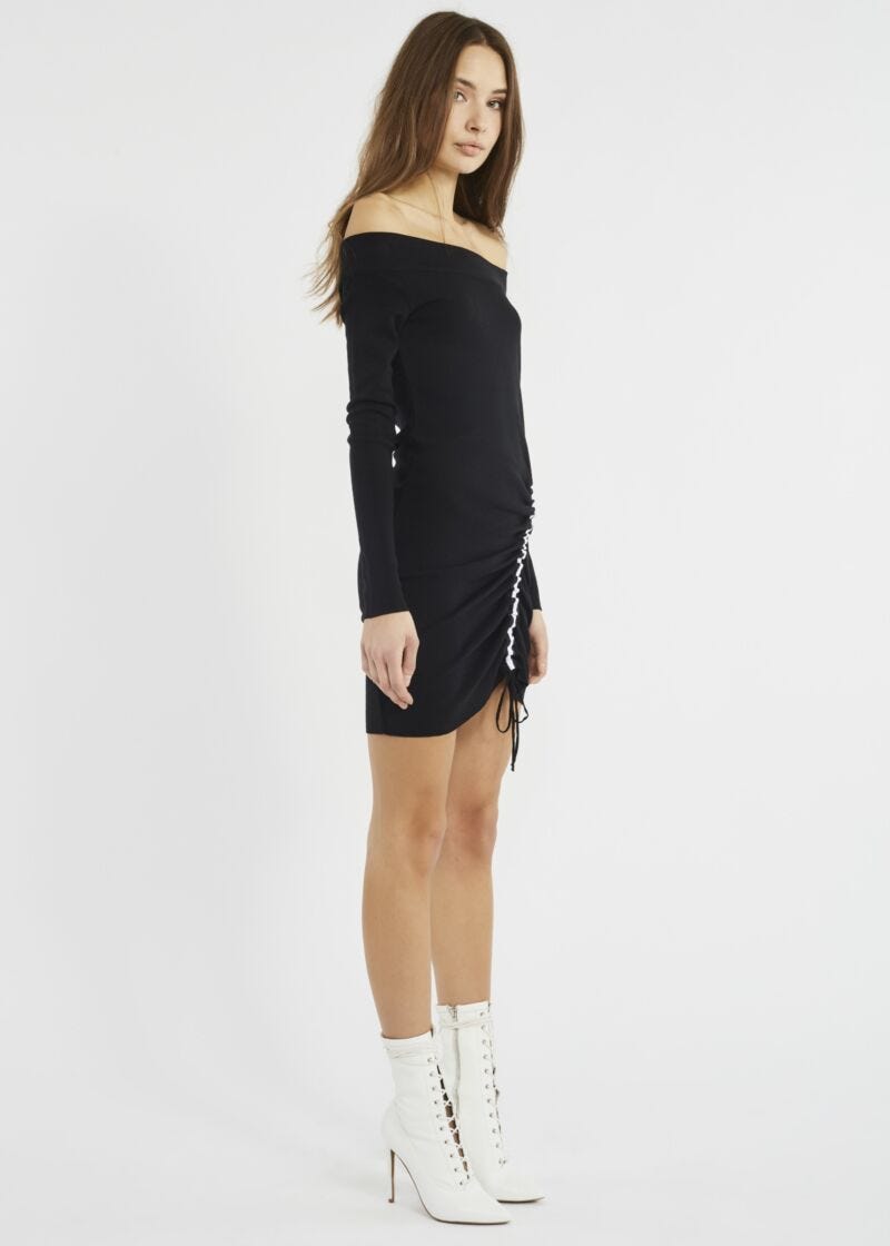 Knitted dress with feature draping 