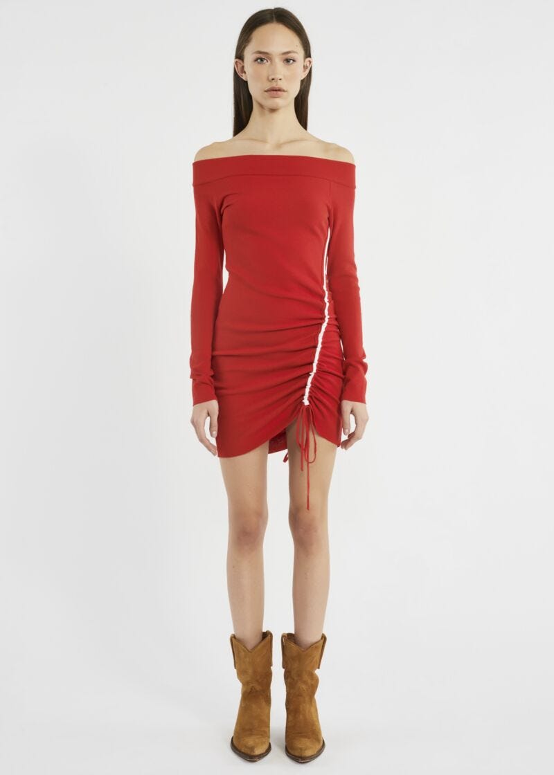 Knitted dress with feature draping 