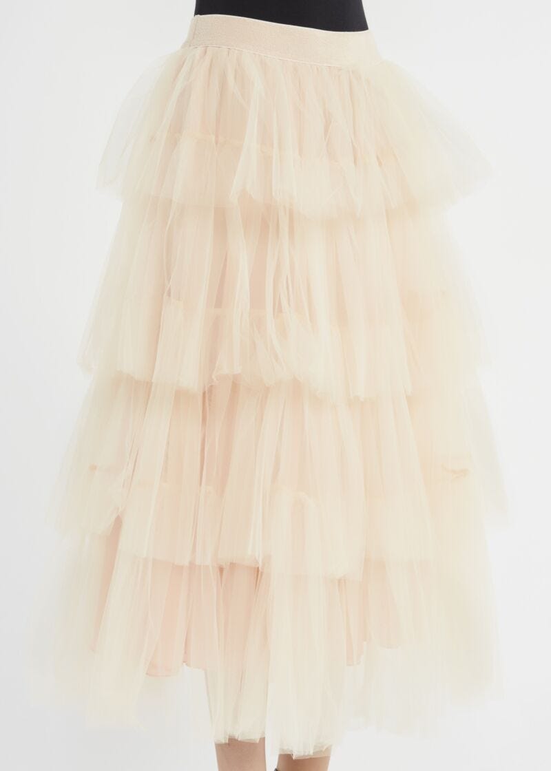 Tulle skirt with flounces