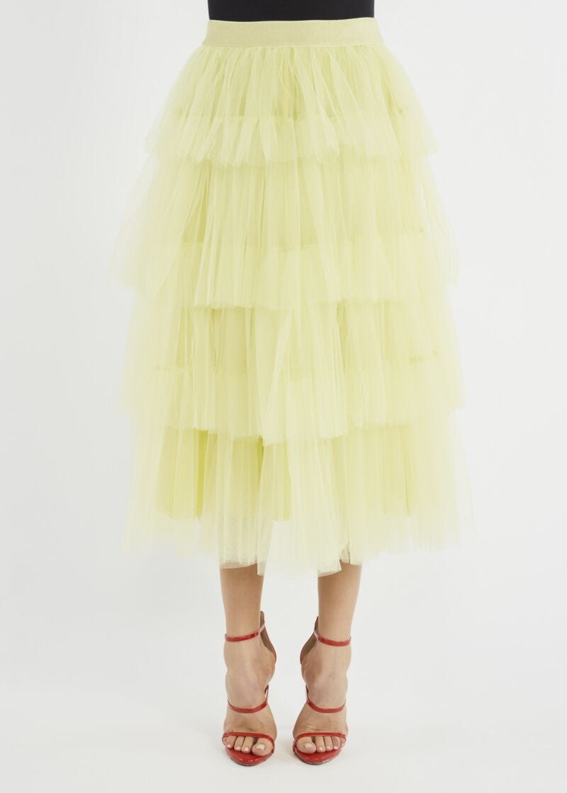 Tulle skirt with flounces