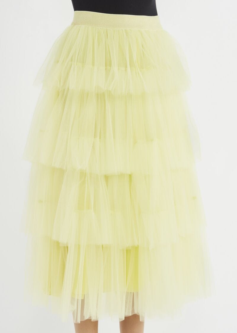 Tulle skirt with flounces