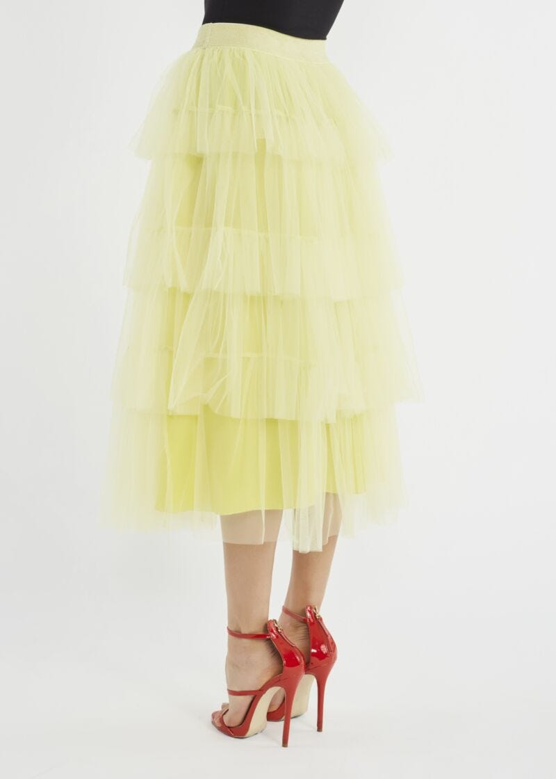 Tulle skirt with flounces