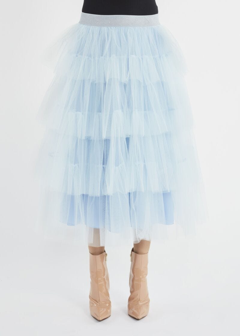 Tulle skirt with flounces