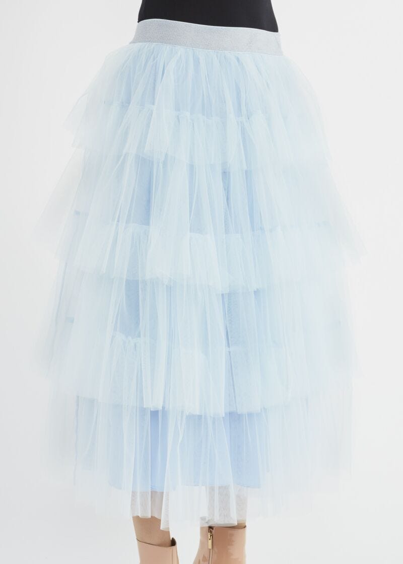 Tulle skirt with flounces