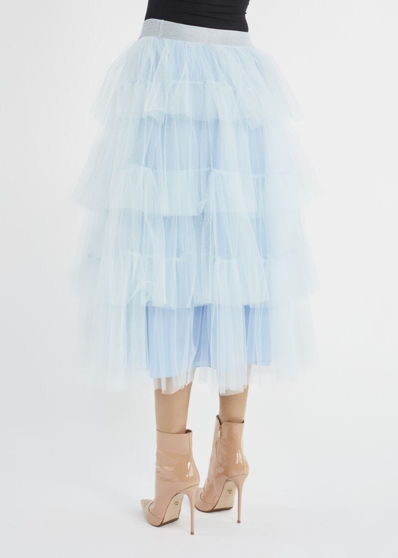 Tulle skirt with flounces