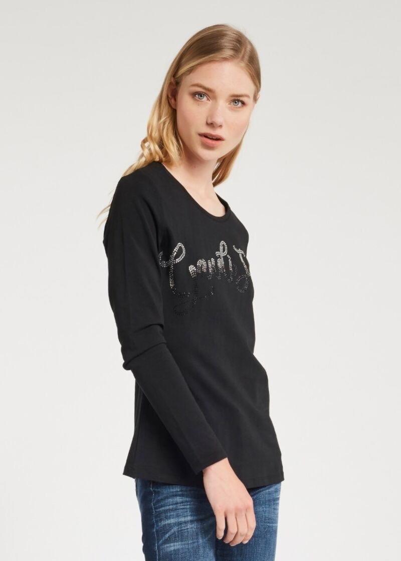 T-shirt with ombré rhinestones