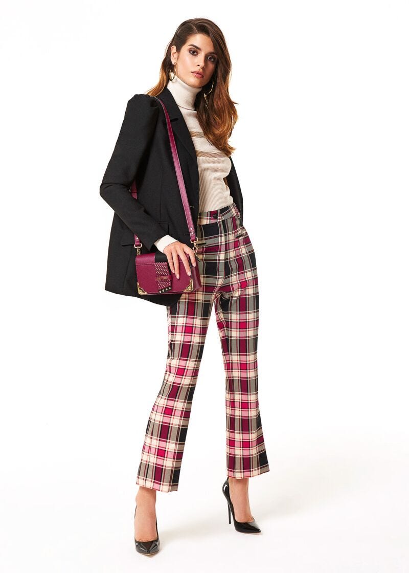 Pantaloni con motivo tartan