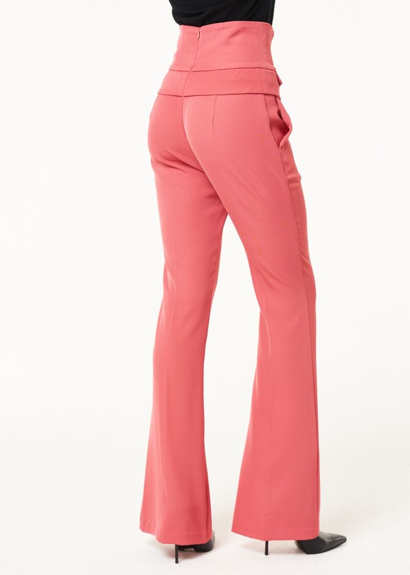 Trousers with pressed pleat