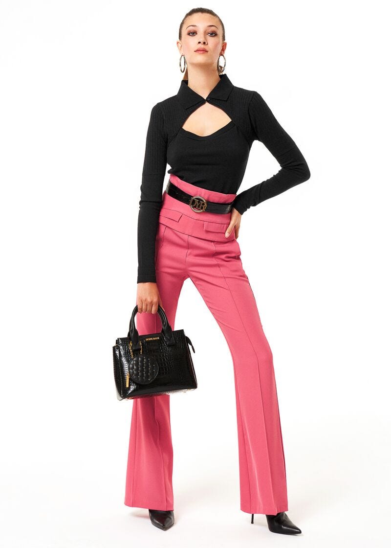 Trousers with pressed pleat