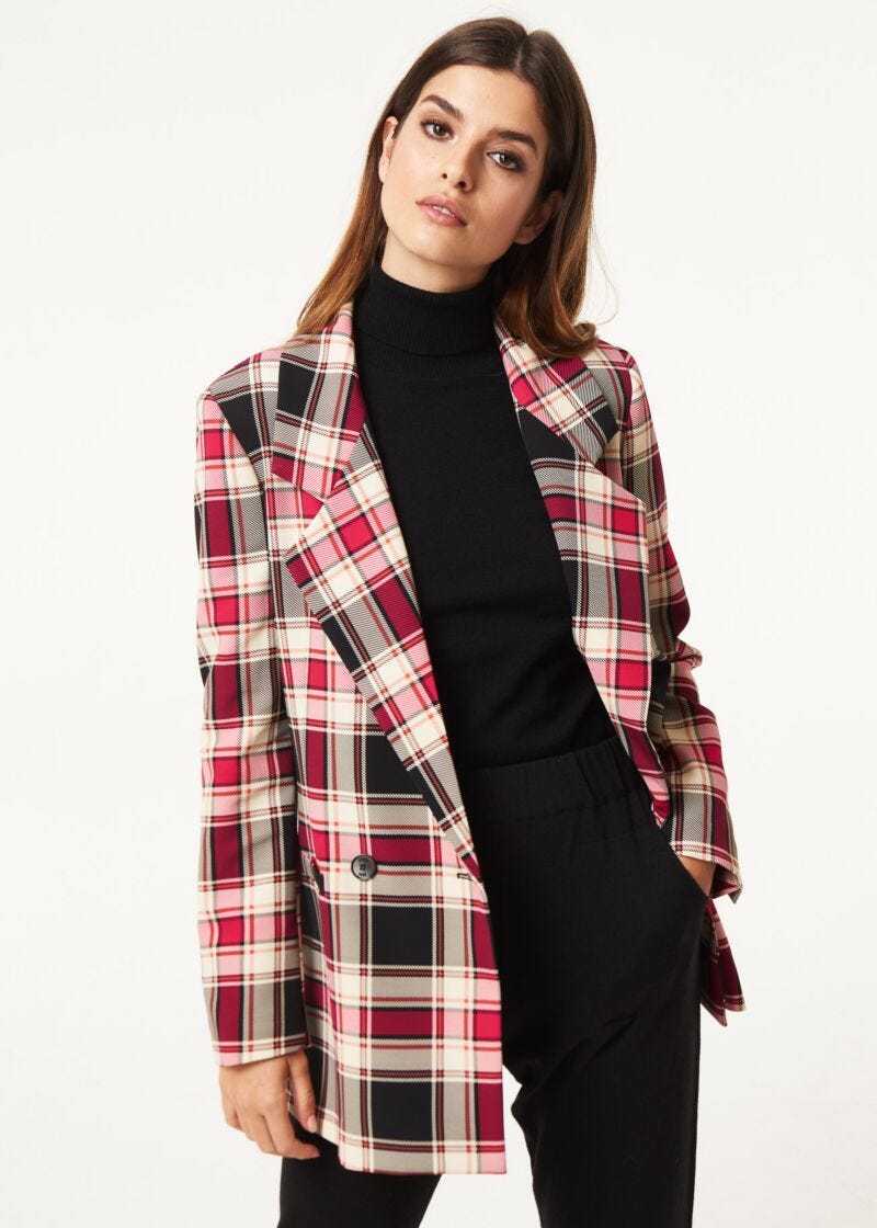 Blazer con motivo tartan