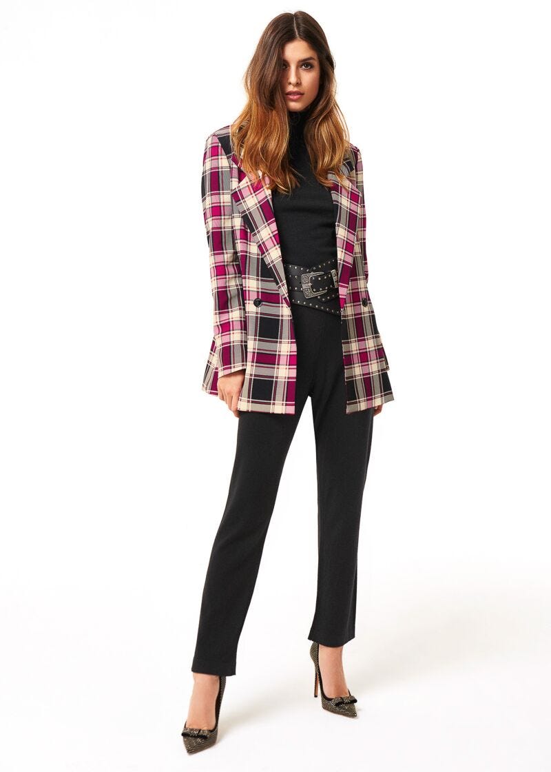 Blazer con motivo tartan