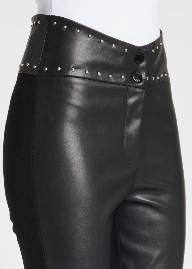 Slim-fit faux leather trousers