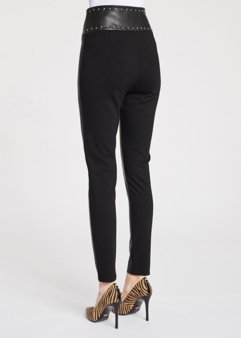 Slim-fit faux leather trousers
