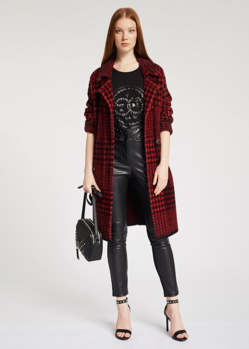 Slim-fit faux leather trousers