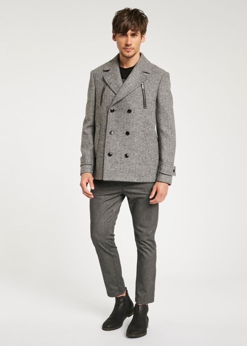 Pinstripe pea coat