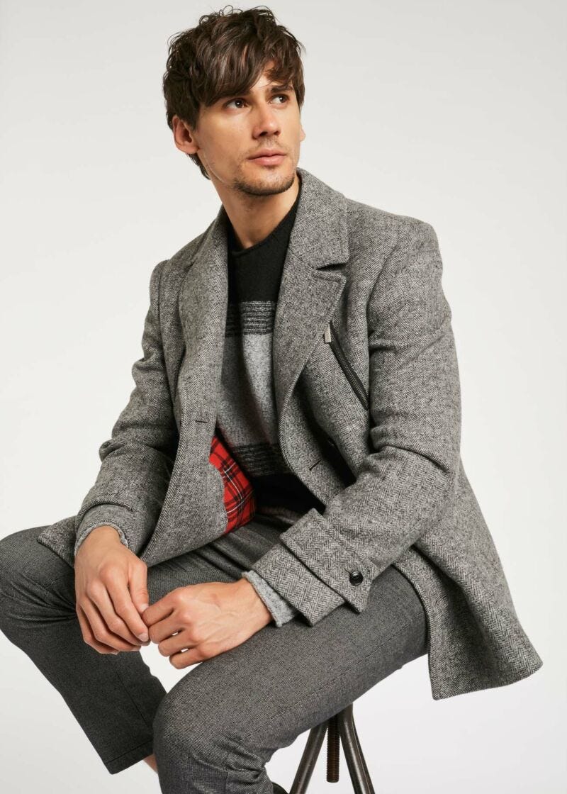 Pinstripe pea coat