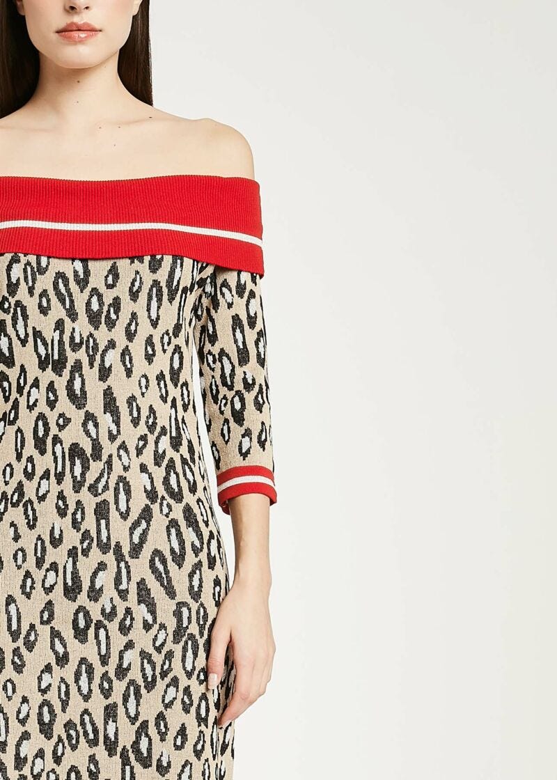 Abito in maglia animalier