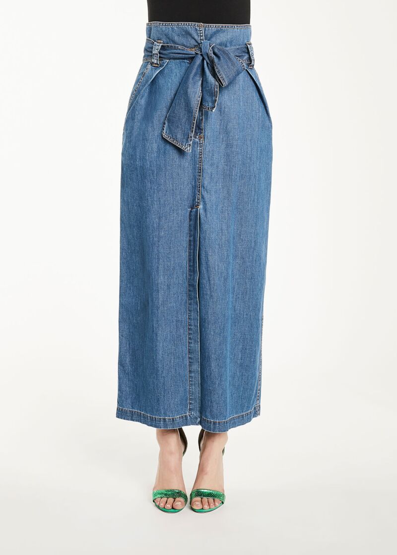 Long denim skirt