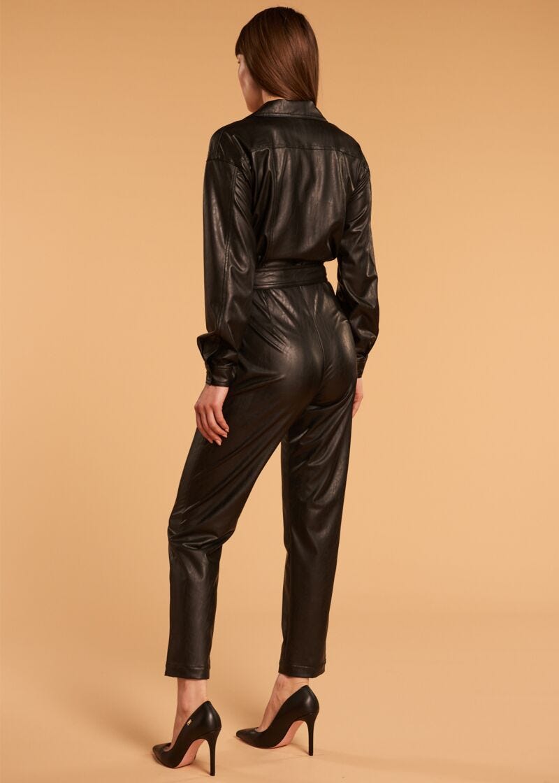 Faux leather jumpsuit