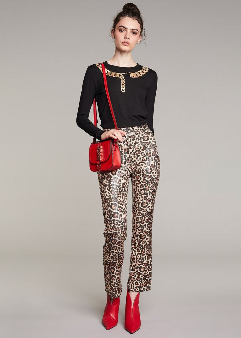 Trousers with sequins