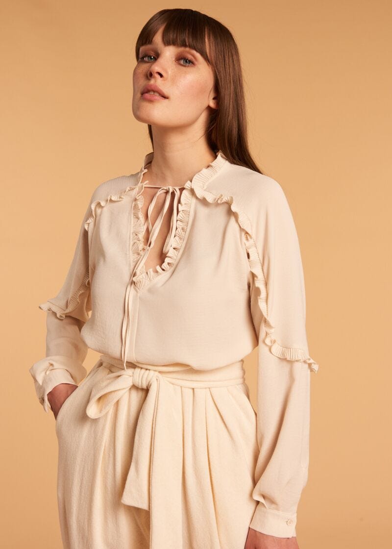 Blouse with ruffles