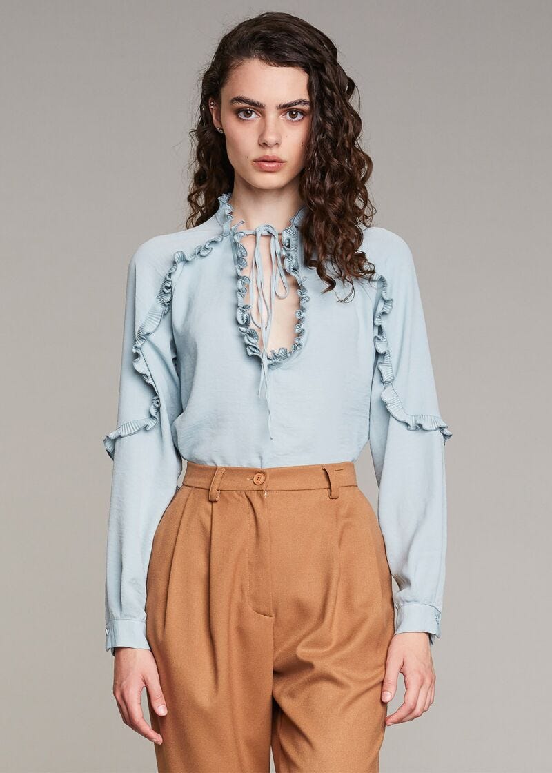 Blouse with ruffles