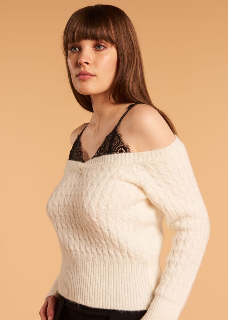 Long Sleeve Knit White