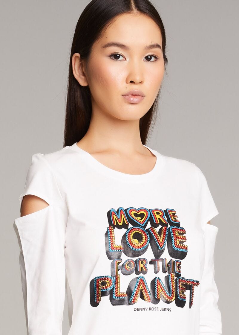 T shirt with multicolour print