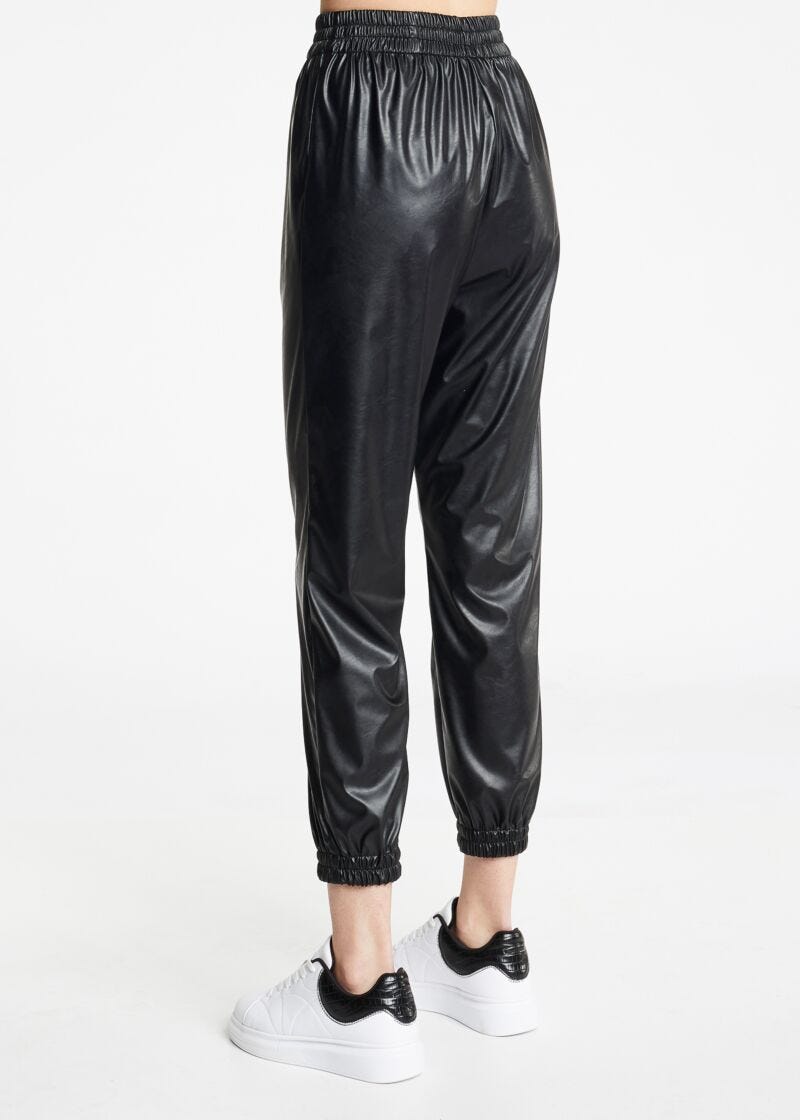 Faux leather trousers