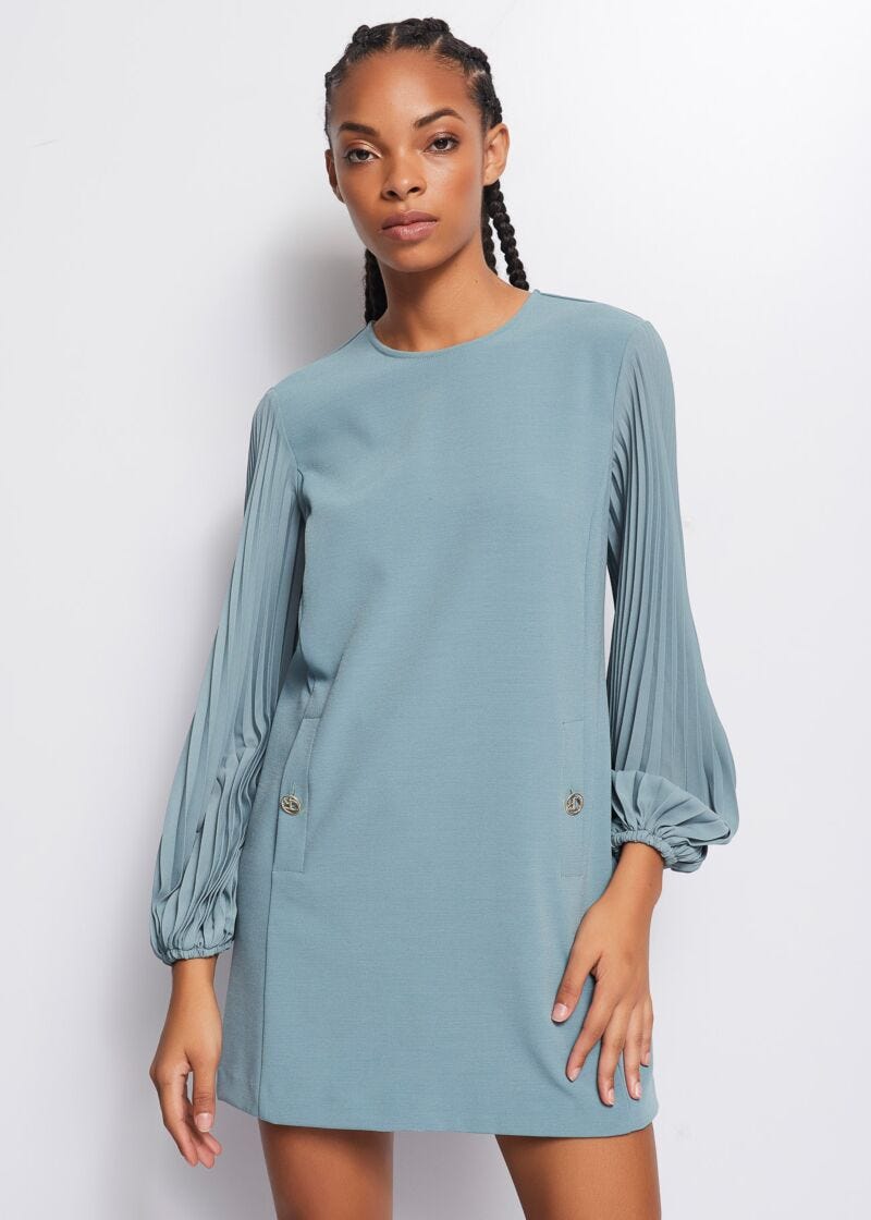 Two way stretch crew-neck dress