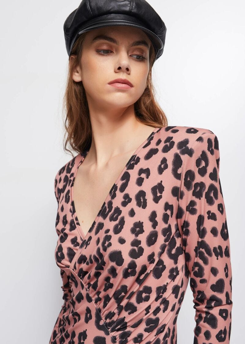 Animal-print jersey dress