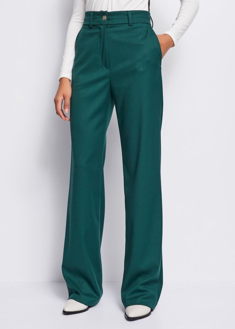 Pantaloni in flanella stretch