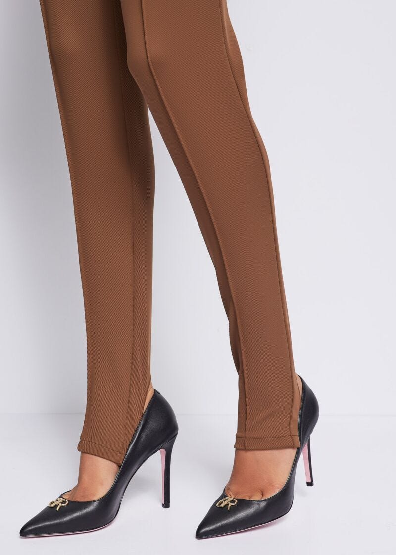 High-waist stretch trousers