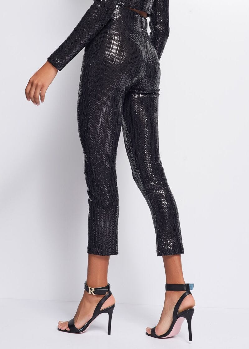 Trousers with sequins