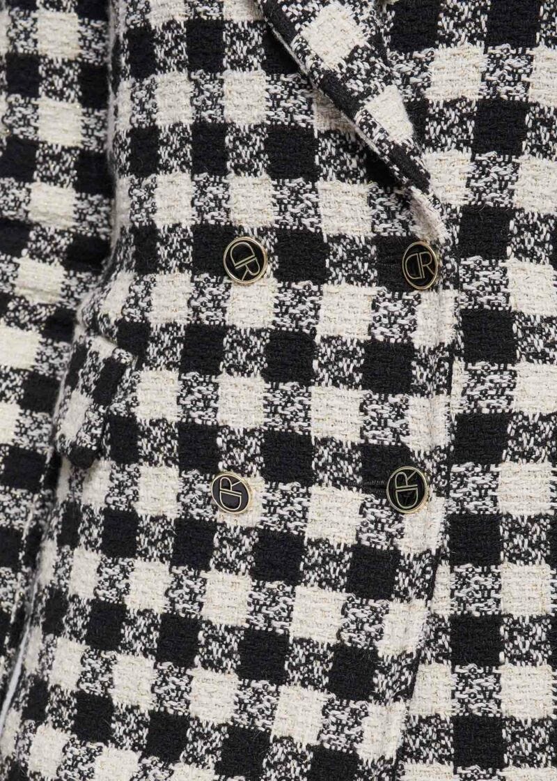 Blazer bouclé con motivo check