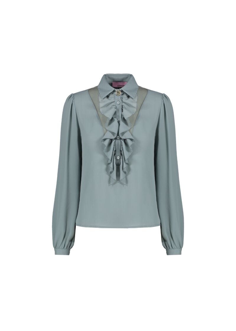 Camicia in georgette e tulle