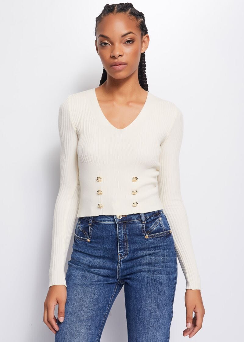 Jumper with V neck