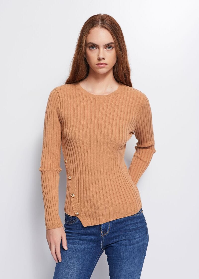 Ribbed crew-neck jumper