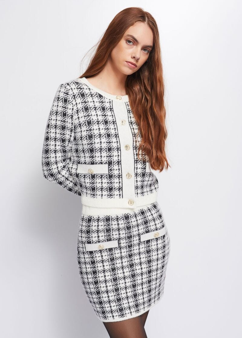 Checked cardigan