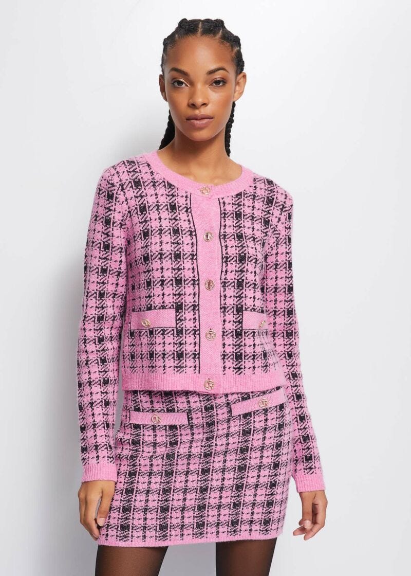 Checked cardigan