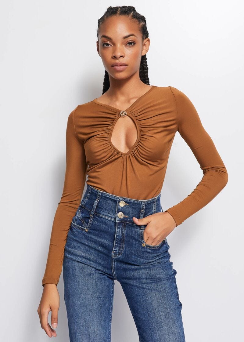 Stretch jersey bodysuit