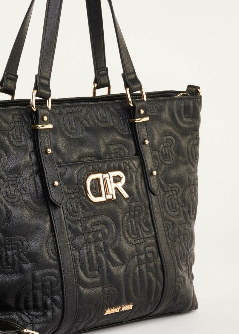 Shopper in quilted faux leather