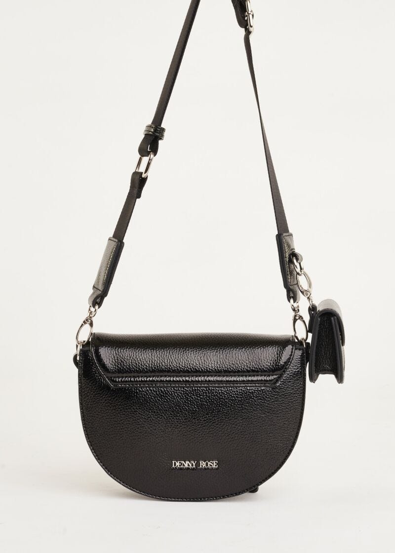 Crossbody bag in laminated faux leather