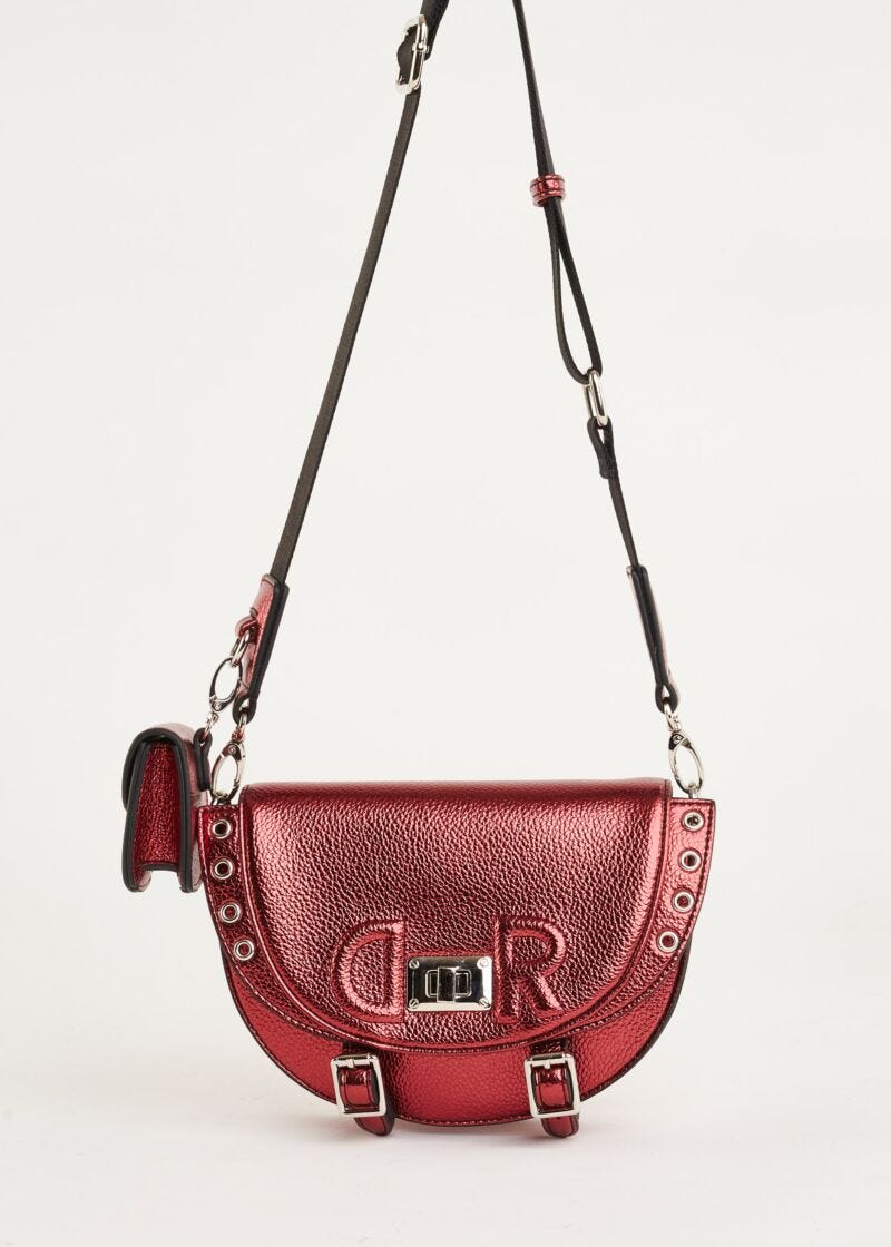 Crossbody bag in laminated faux leather