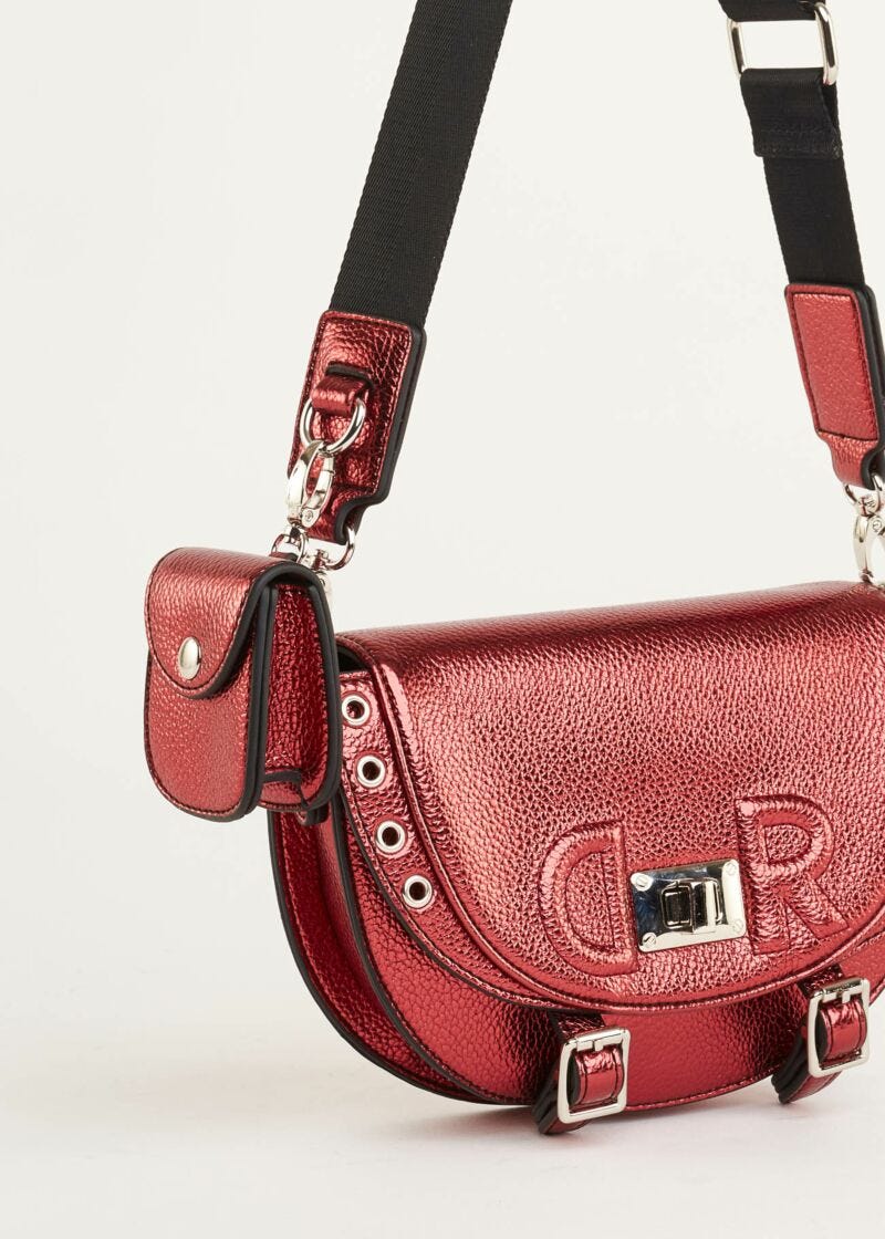 Crossbody in similpelle laminata