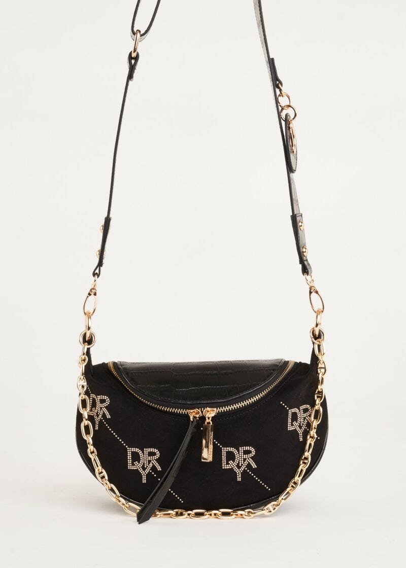 Crocodile effect crossbody bag