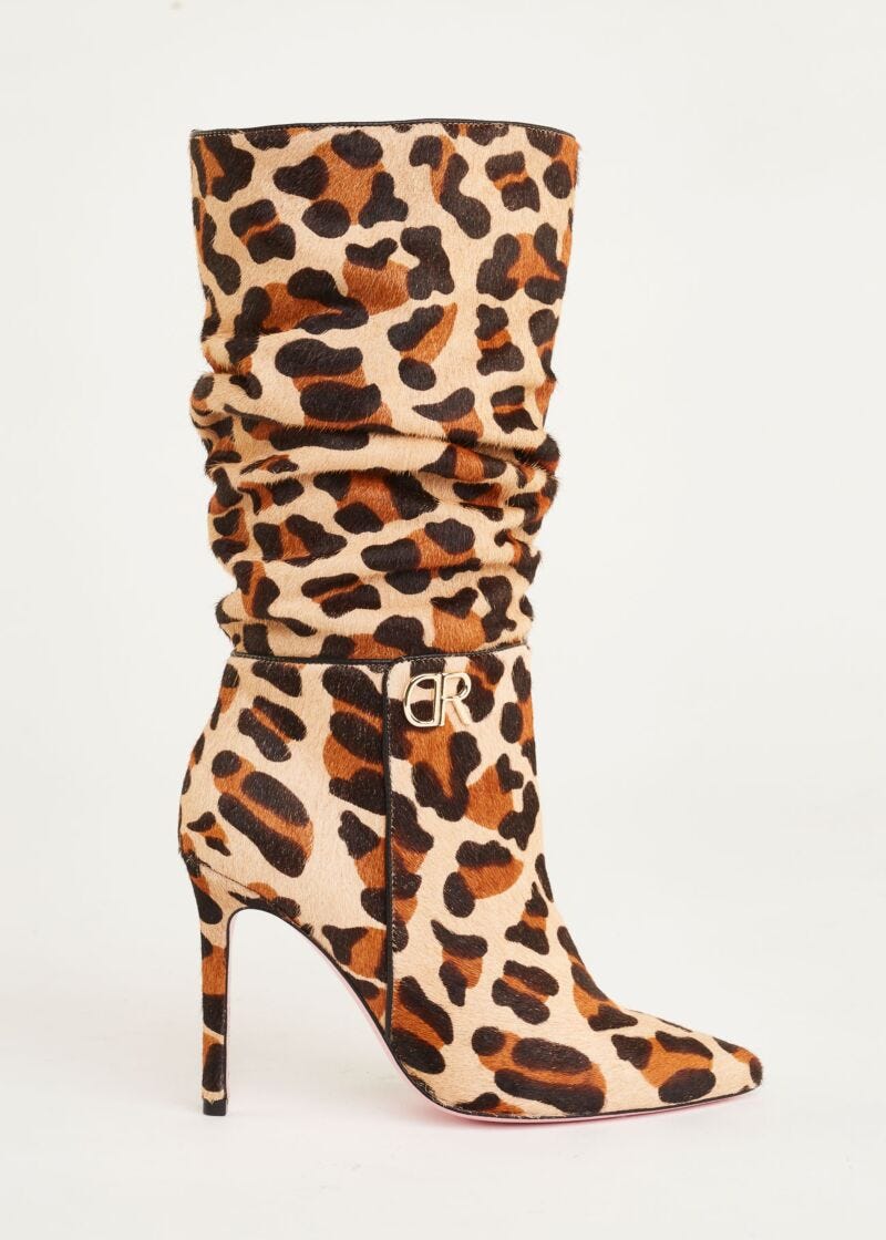 Animal-print ponyskin boots