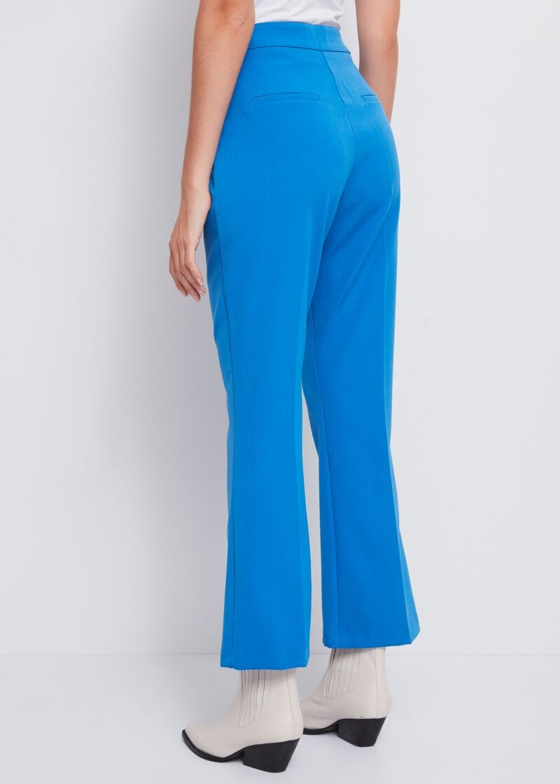 Flared two-way stretch trousers