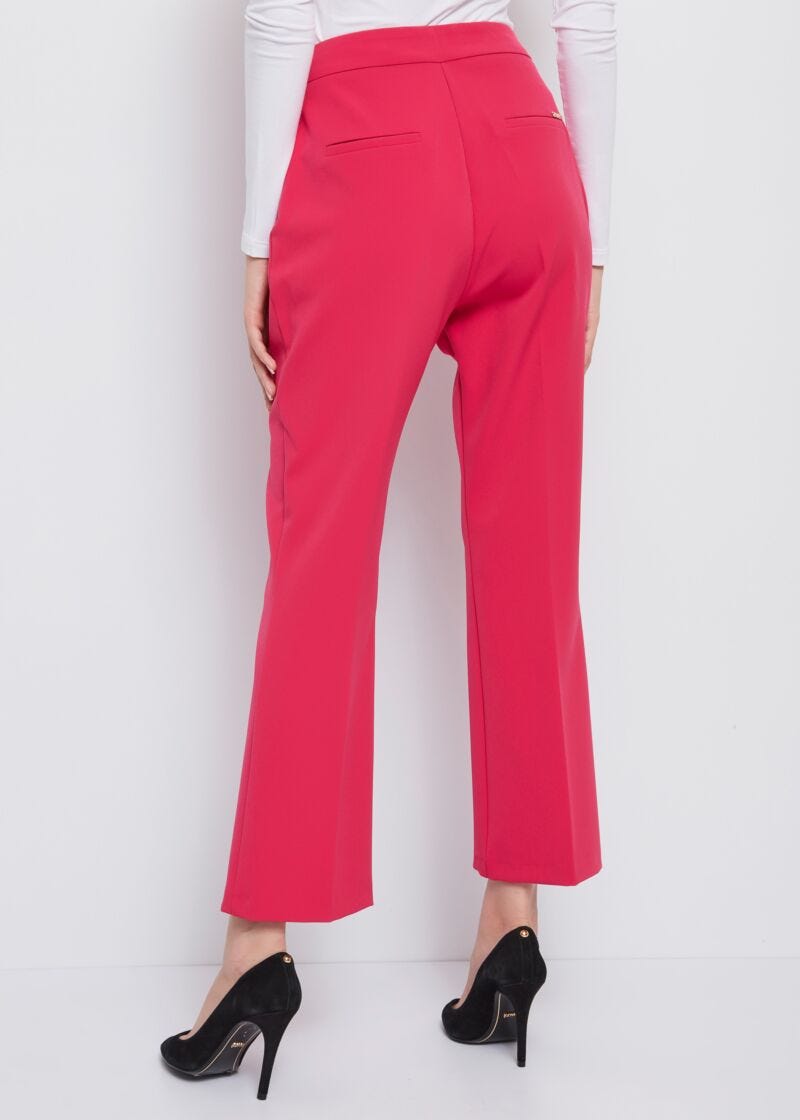 Flared two-way stretch trousers